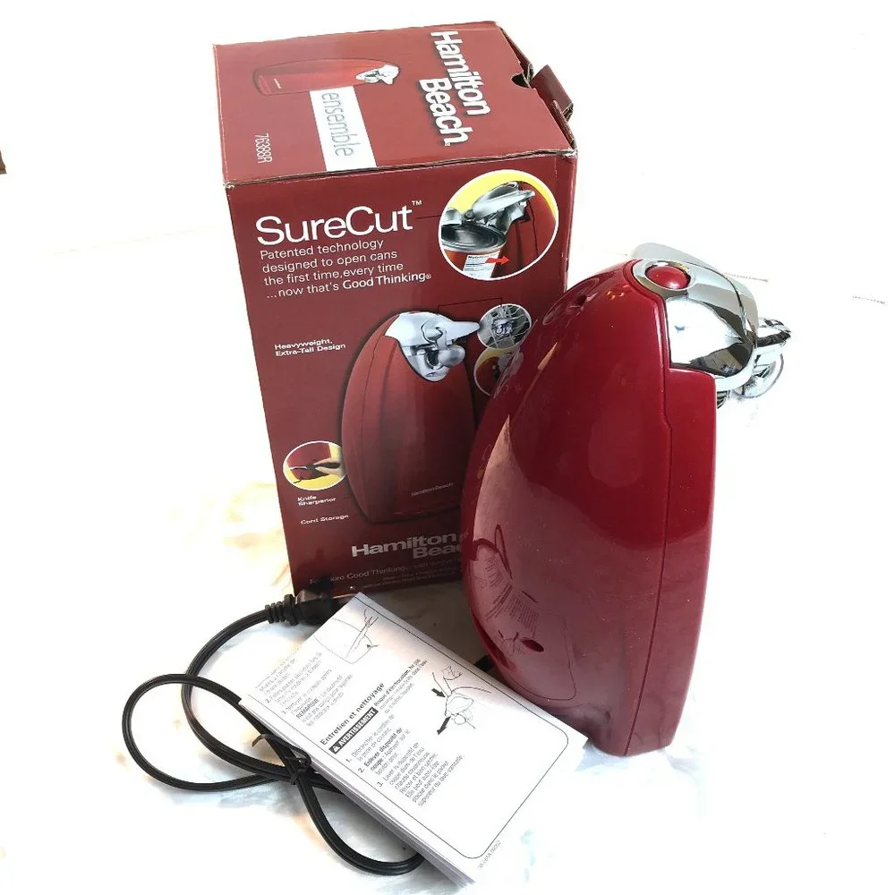 HAMILTON BEACH Red Electric Can Opener  76388R NWT